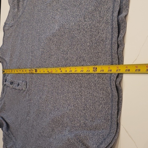 Roots Men's Top 3/4 Button down Size Large Blue Speckled - Picture 8 of 8